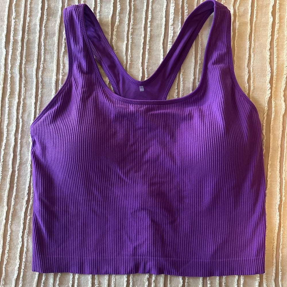 Purple Ribbed Women's Calia Tank
